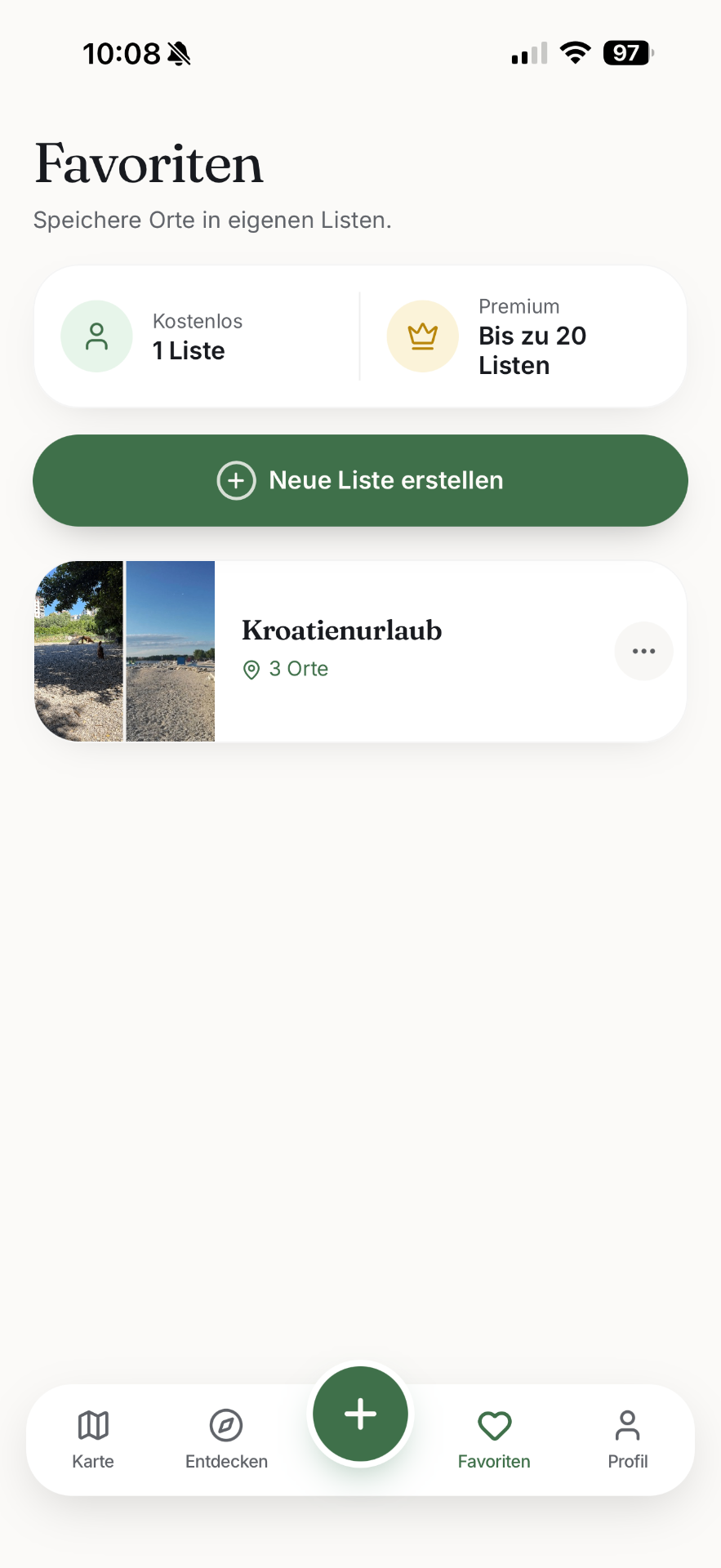 Eigene Favoriten-Listen in PawTrip